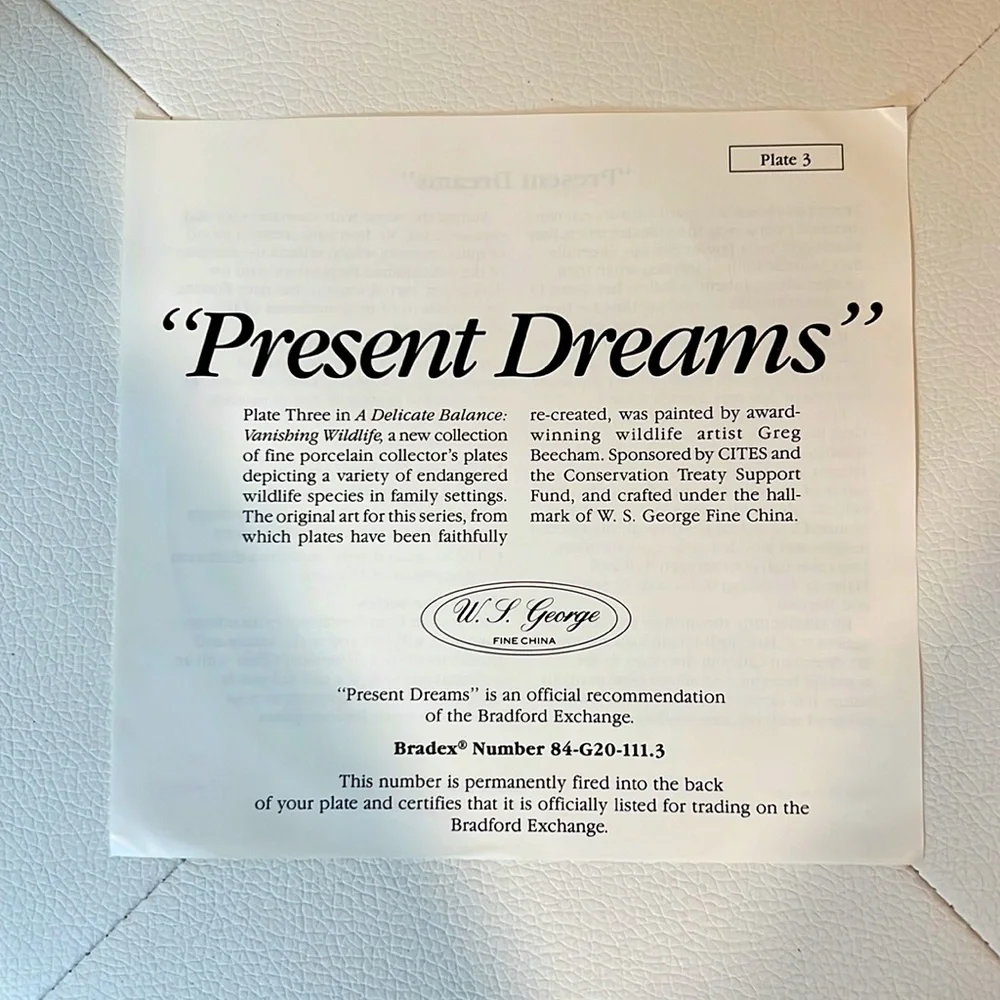 Vintage 1993 Greg Beecham. Present Dreams. A Delicate Balance:Vanishing Wikdlife